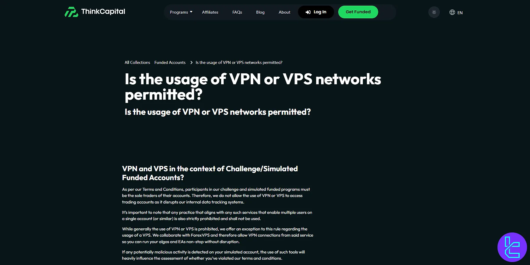 ThinkCapital VPN kuralı