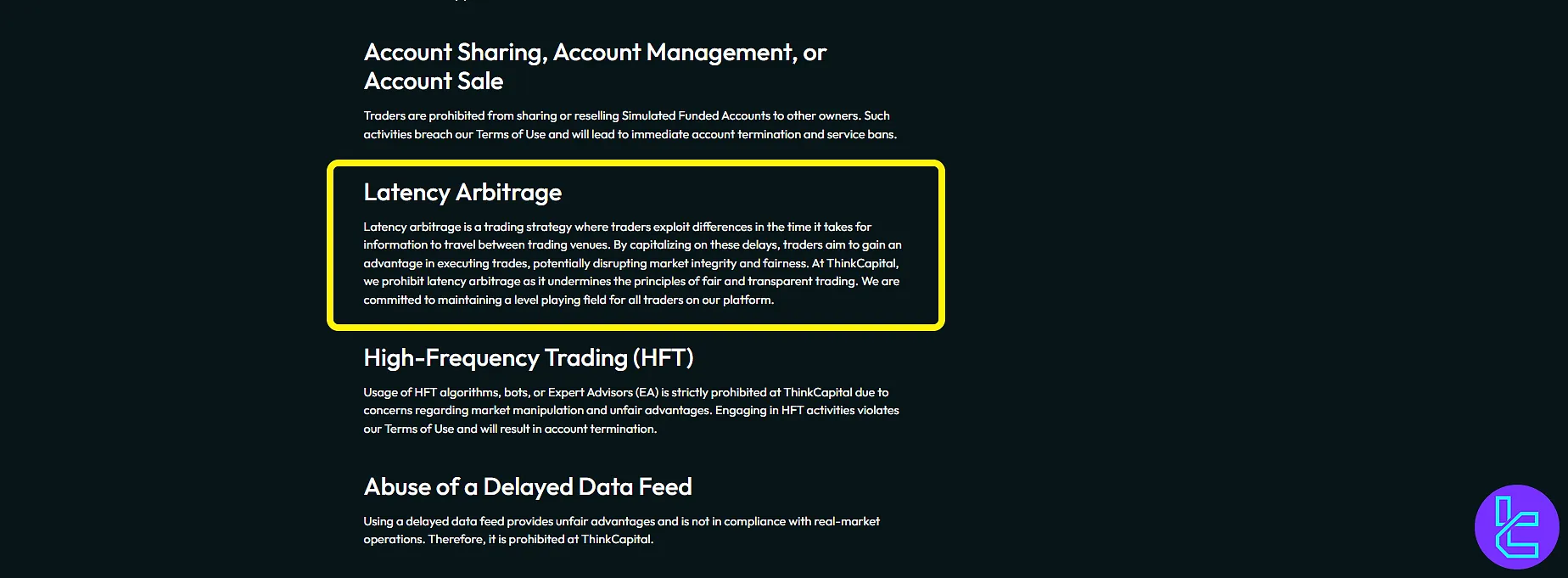 ThinkCapital’de gecikme arbitrajı kuralı