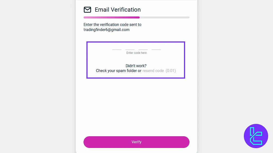 Email confirmation during CoinEX Visa/Mastercard deposit