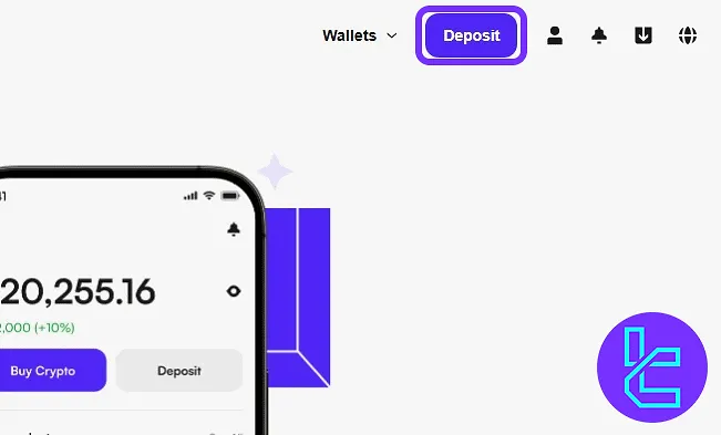 Opening the top-up panel from the CoinW interface to transfer Tether