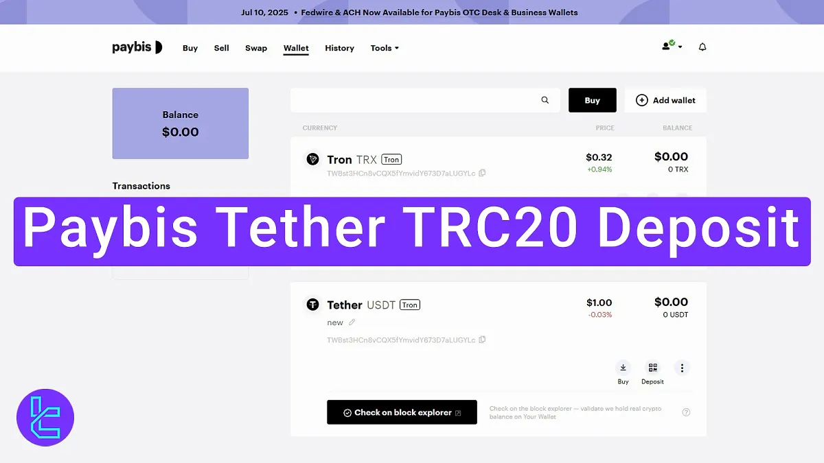 Paybis Tether TRC20 Deposit 2025 - Manual Transaction & QR [4 Steps] 