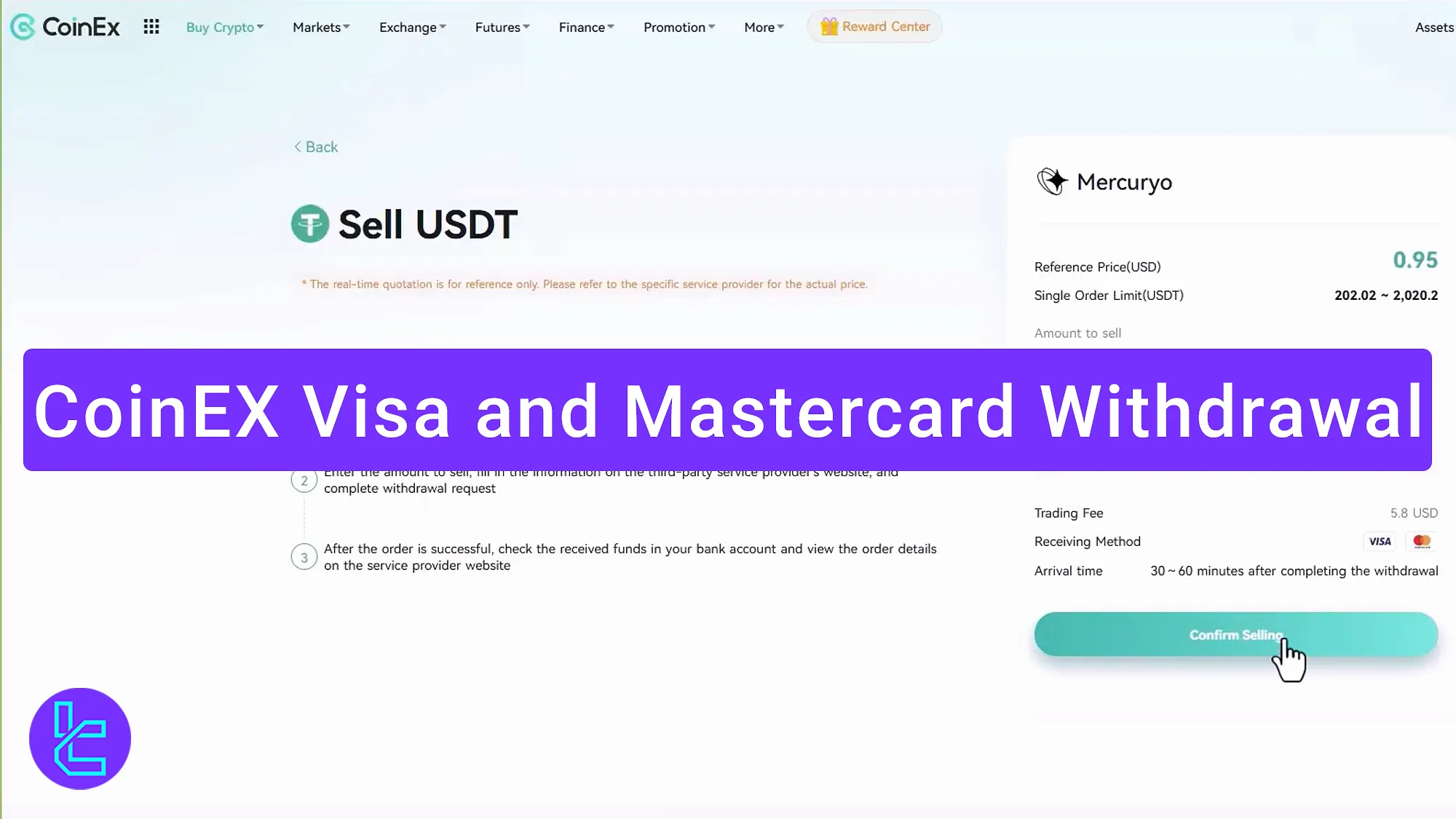 CoinEx Visa and MasterCard withdrawal