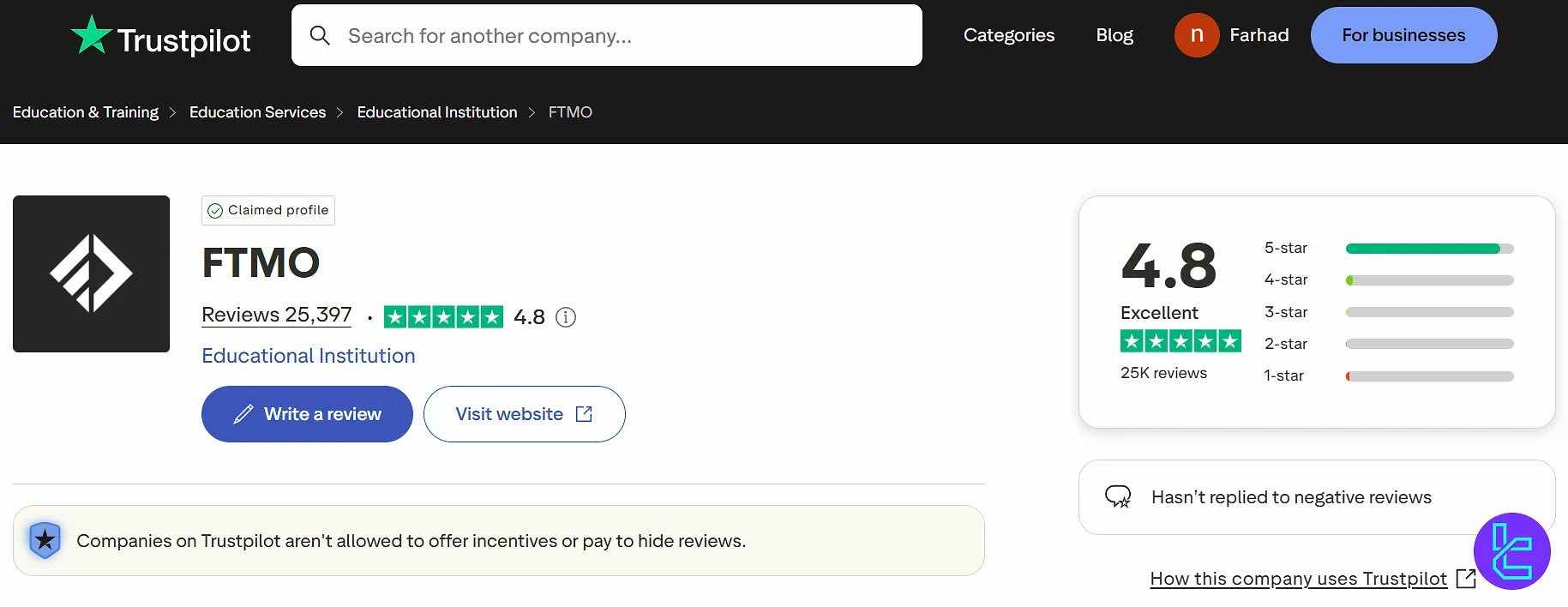 FTMO Trustpilot