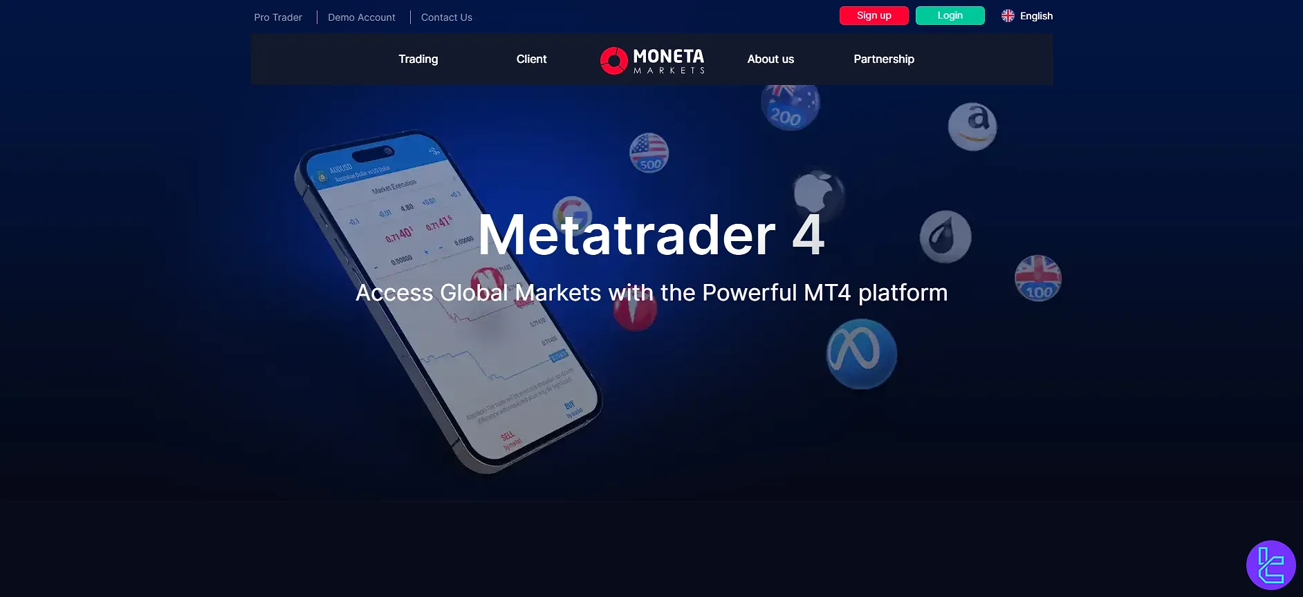 MetaTrader 4 on Moneta Markets