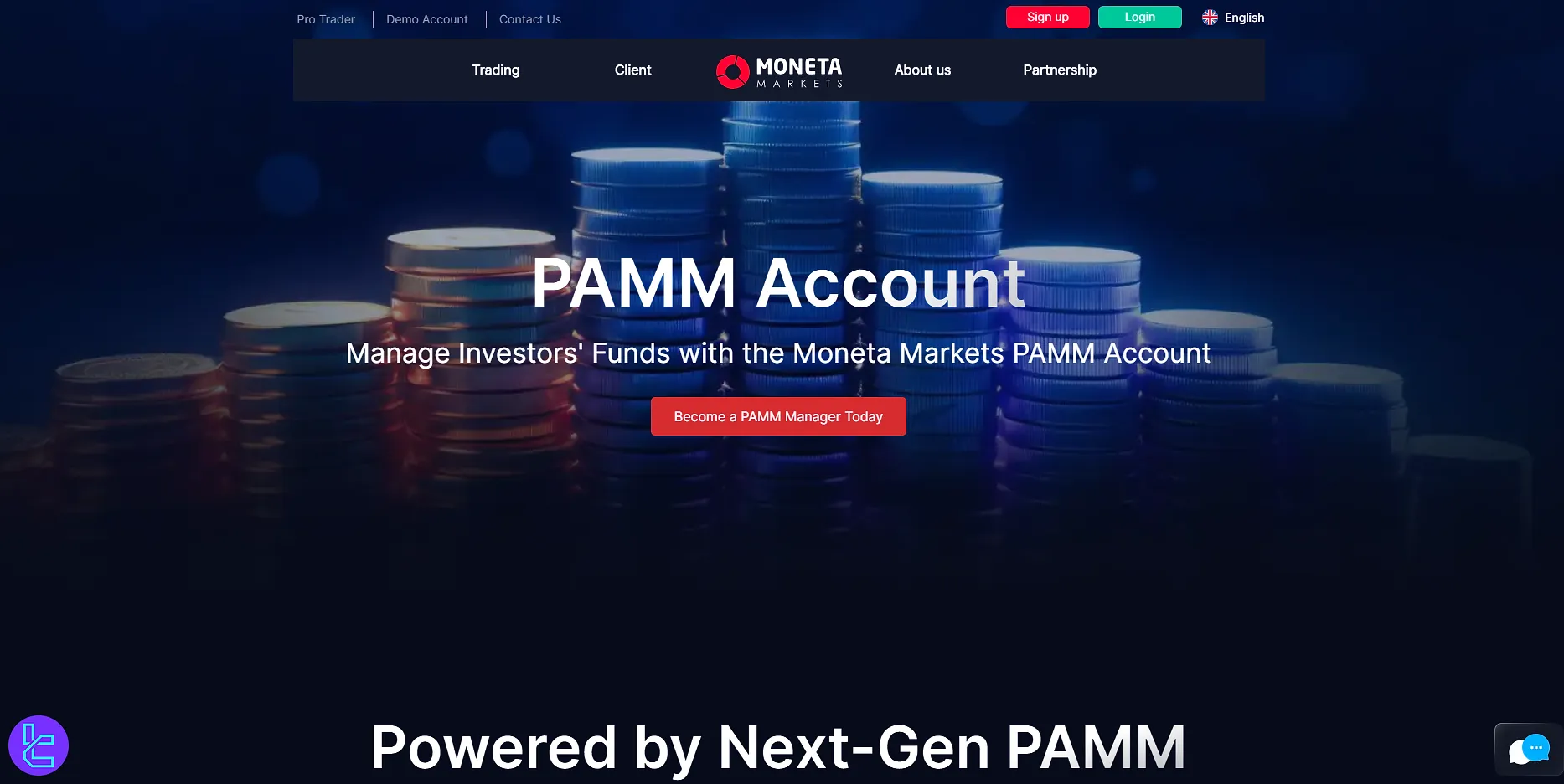 Moneta Markets PAMM Account
