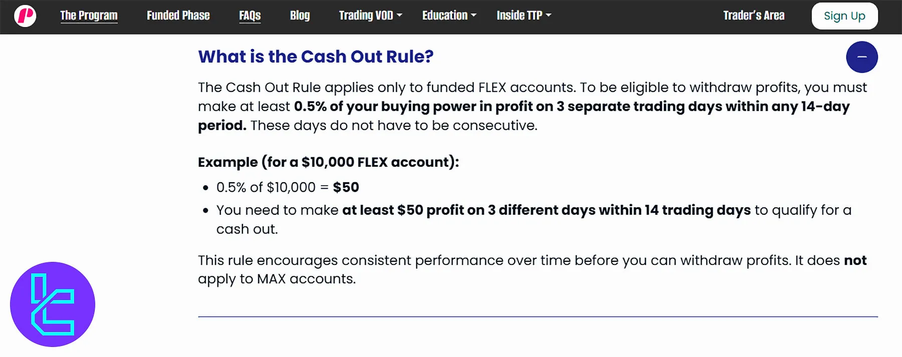 Trade The Pool Cash Out Rule
