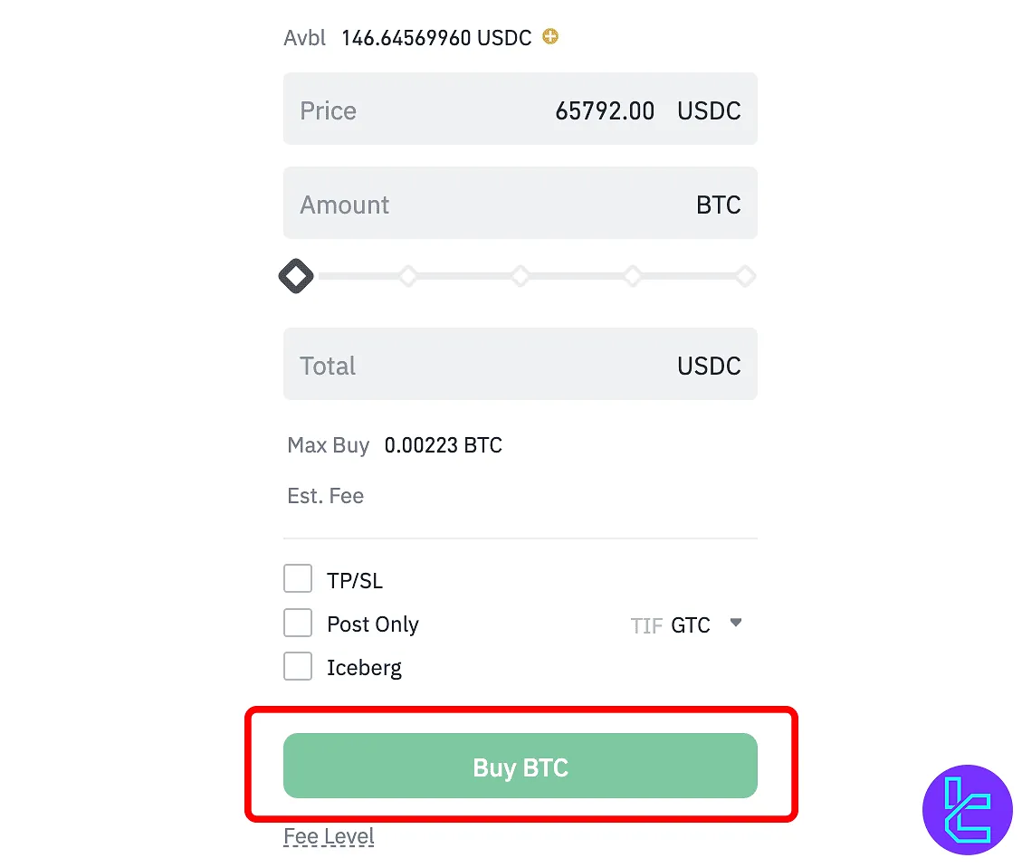 Finalize the trade in Binance