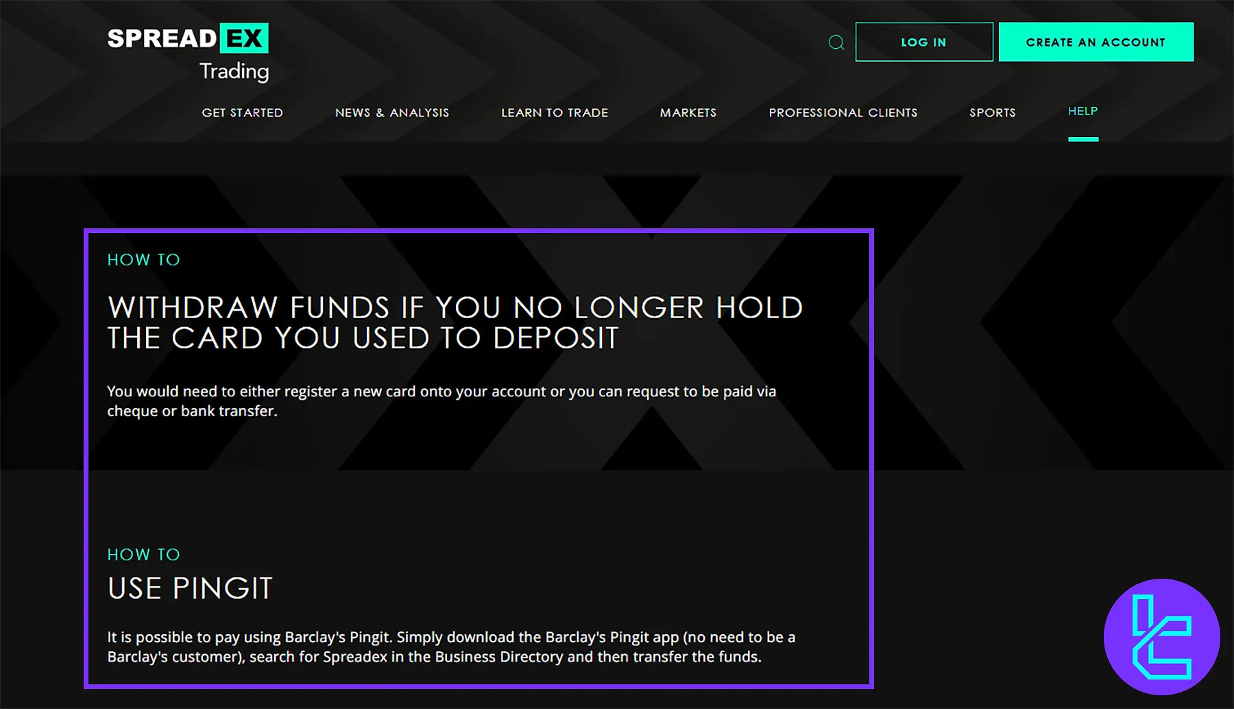 Spreadex Deposit & Withdrawal