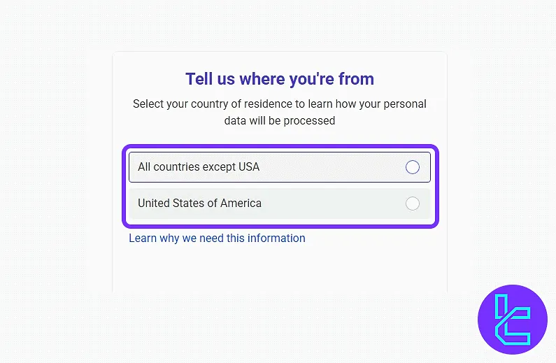 Country selection for ProBit identity check All countries except USA or United States of America