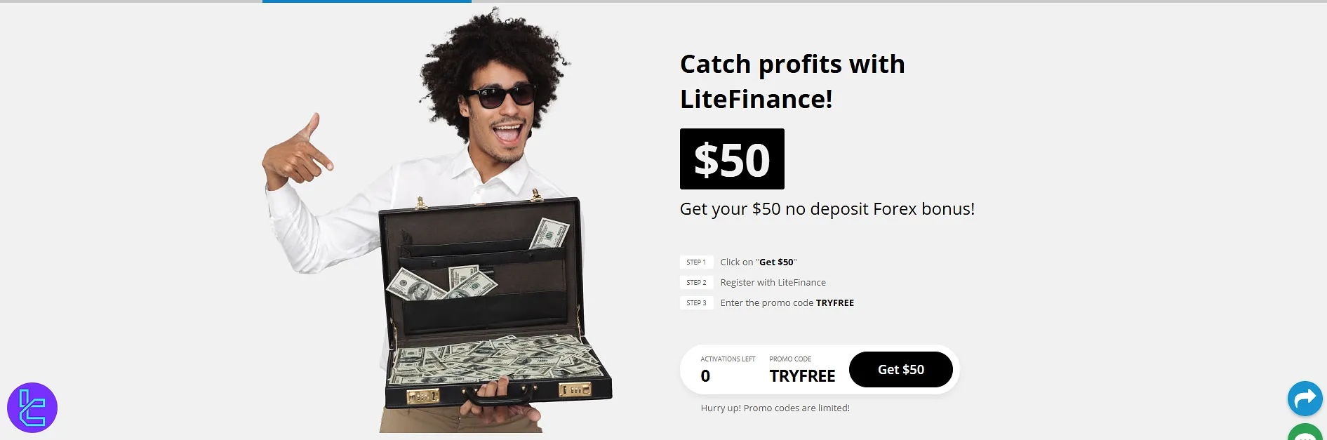 LiteFinance broker bonus page