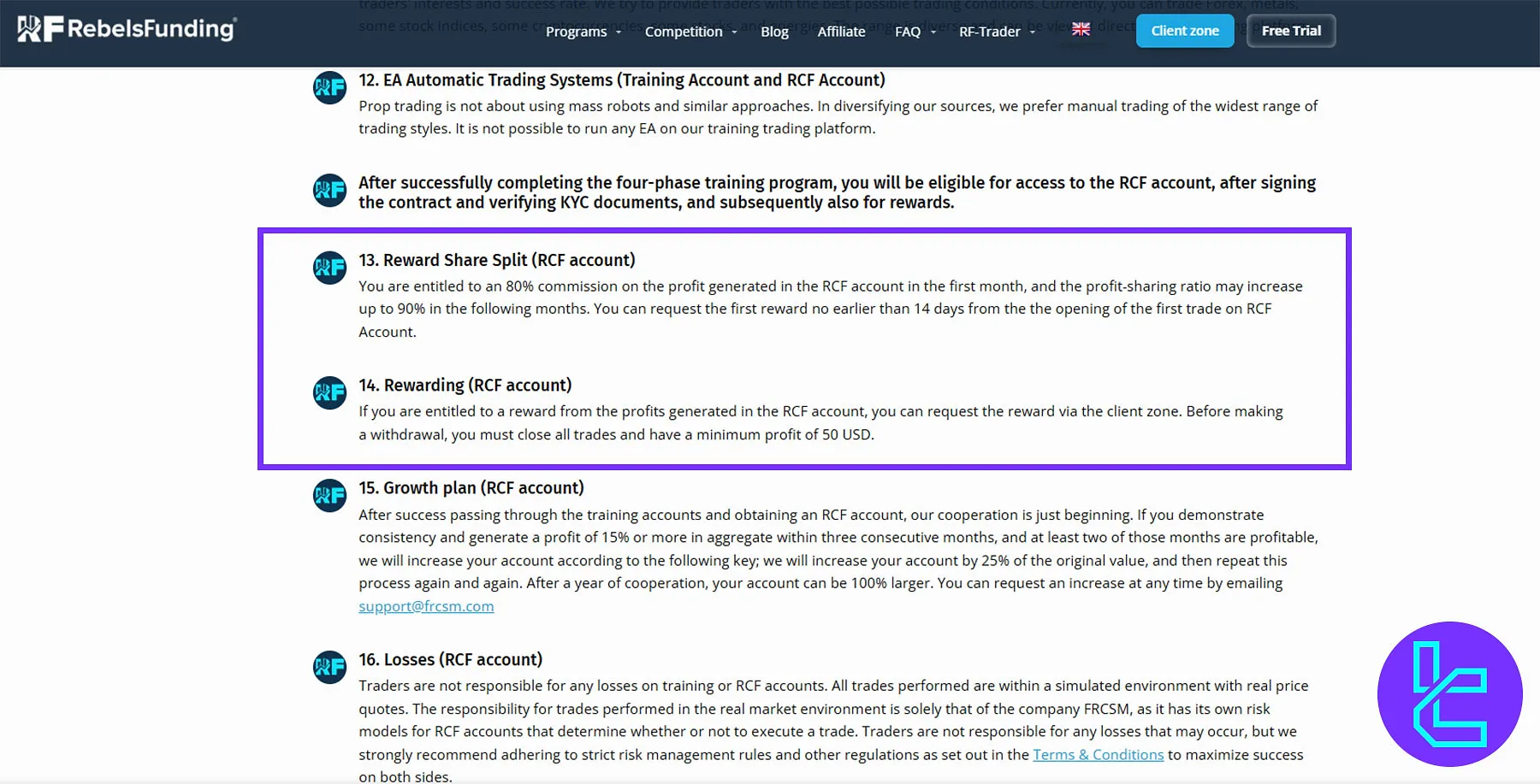 RebelsFunding Payout Policy