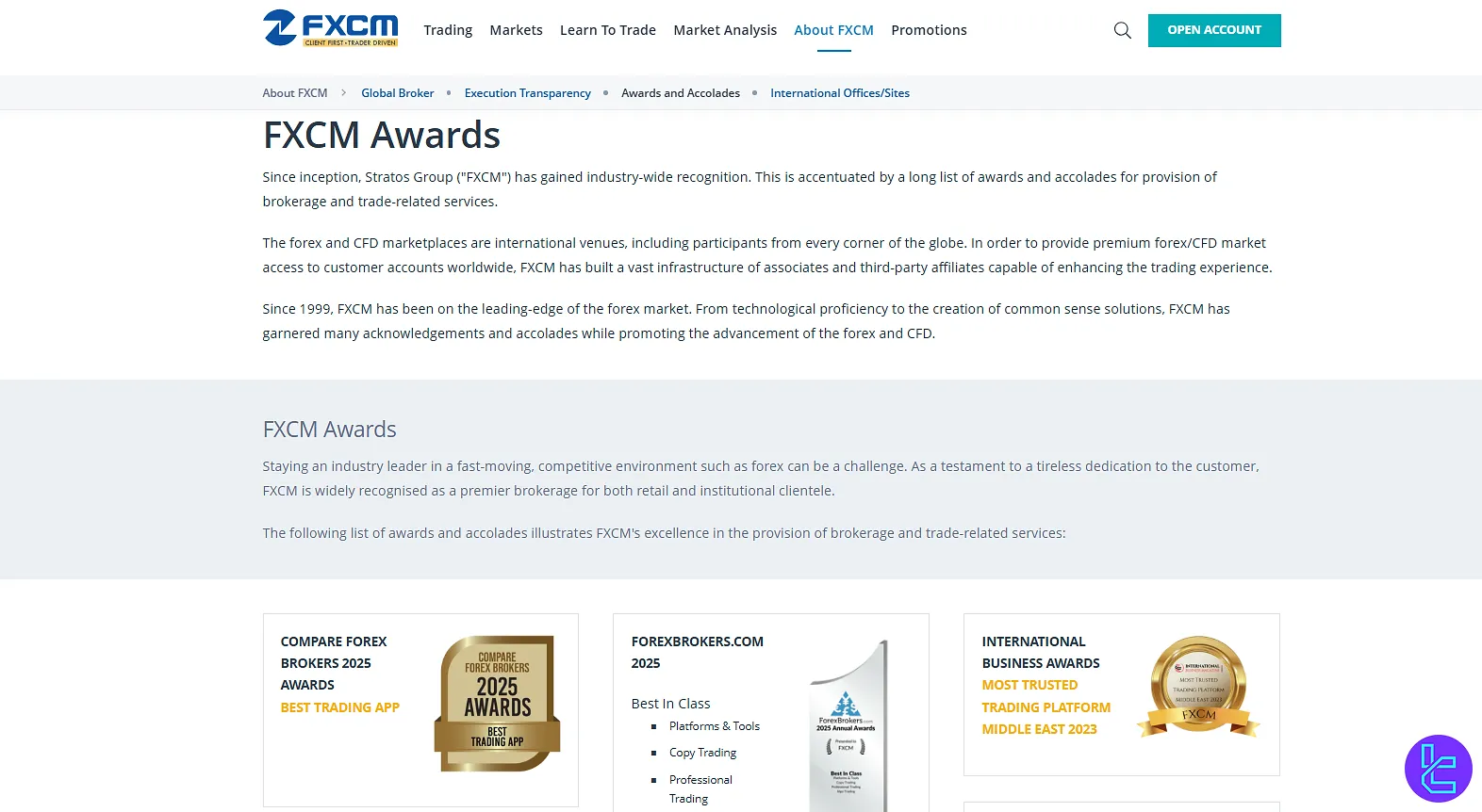Collection of FXCM’s industry awards and recognitions over the years