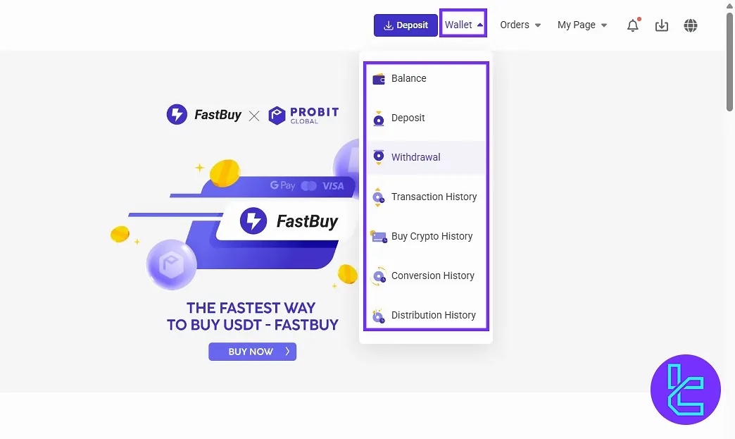 ProBit USDT TRC20 withdrawal wallet access