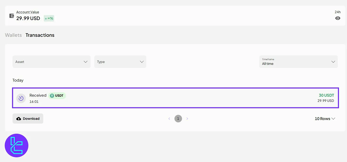 Tracking Coinmetro USDT ERC20 deposit