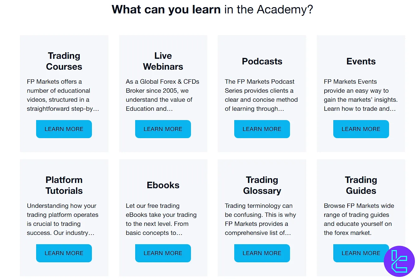 FP Markets educational resources page
