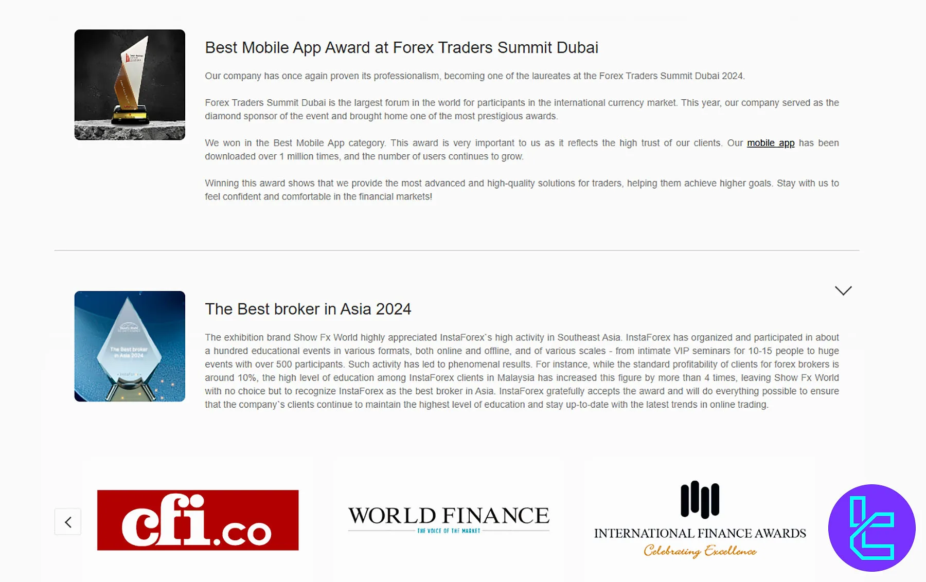 InstaForex Global Awards
