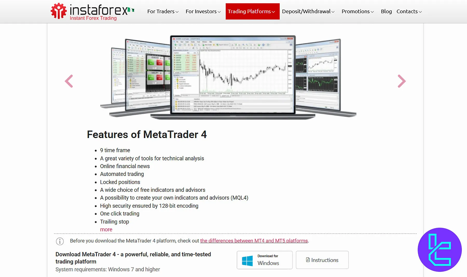 InstaForex NG Trading Platform