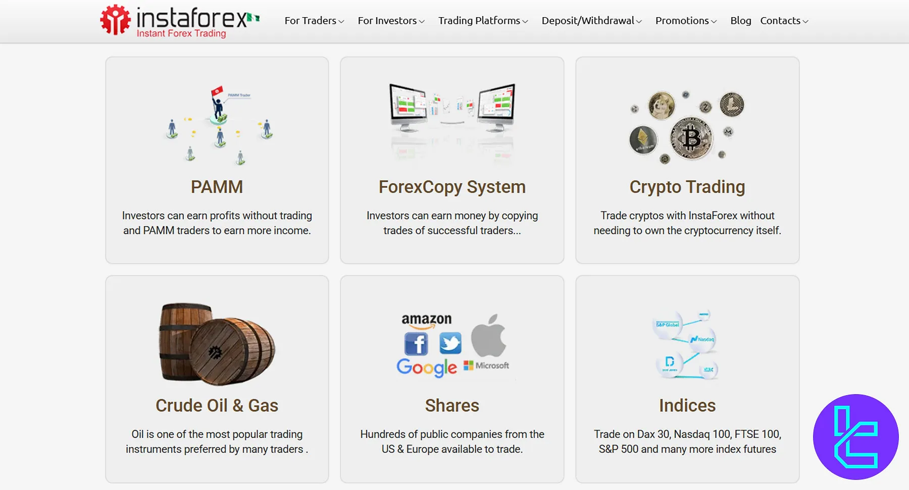 InstaForex NG Trading Instruments