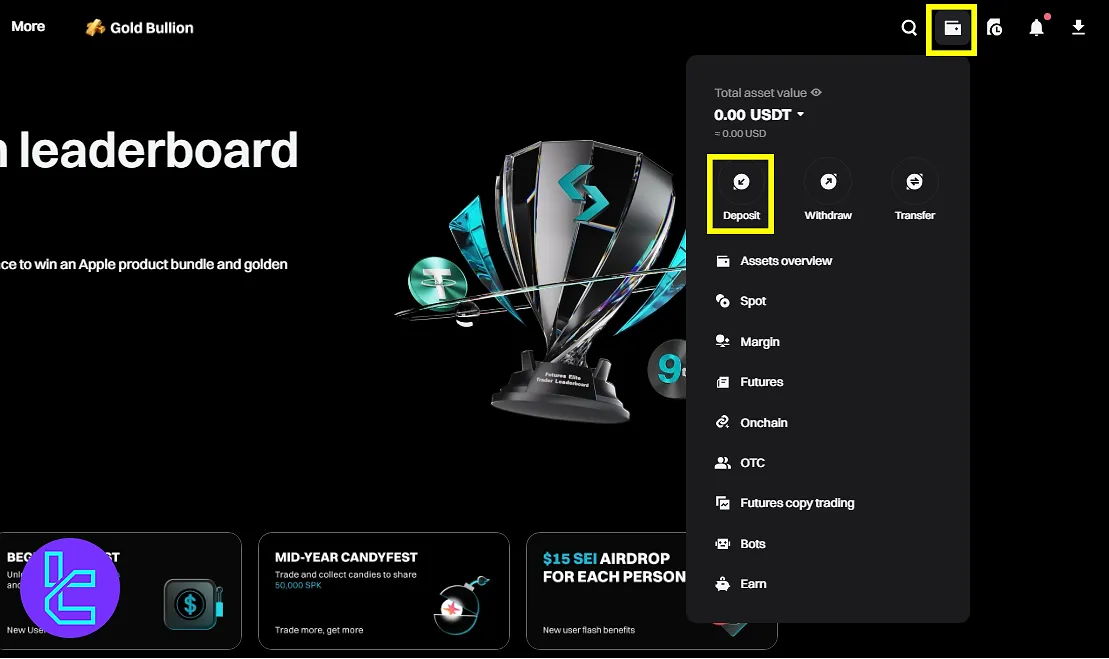 Bitget Bitcoin deposit access