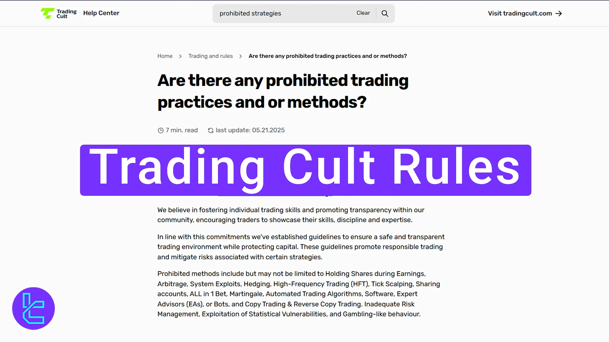 Trading Cult rules