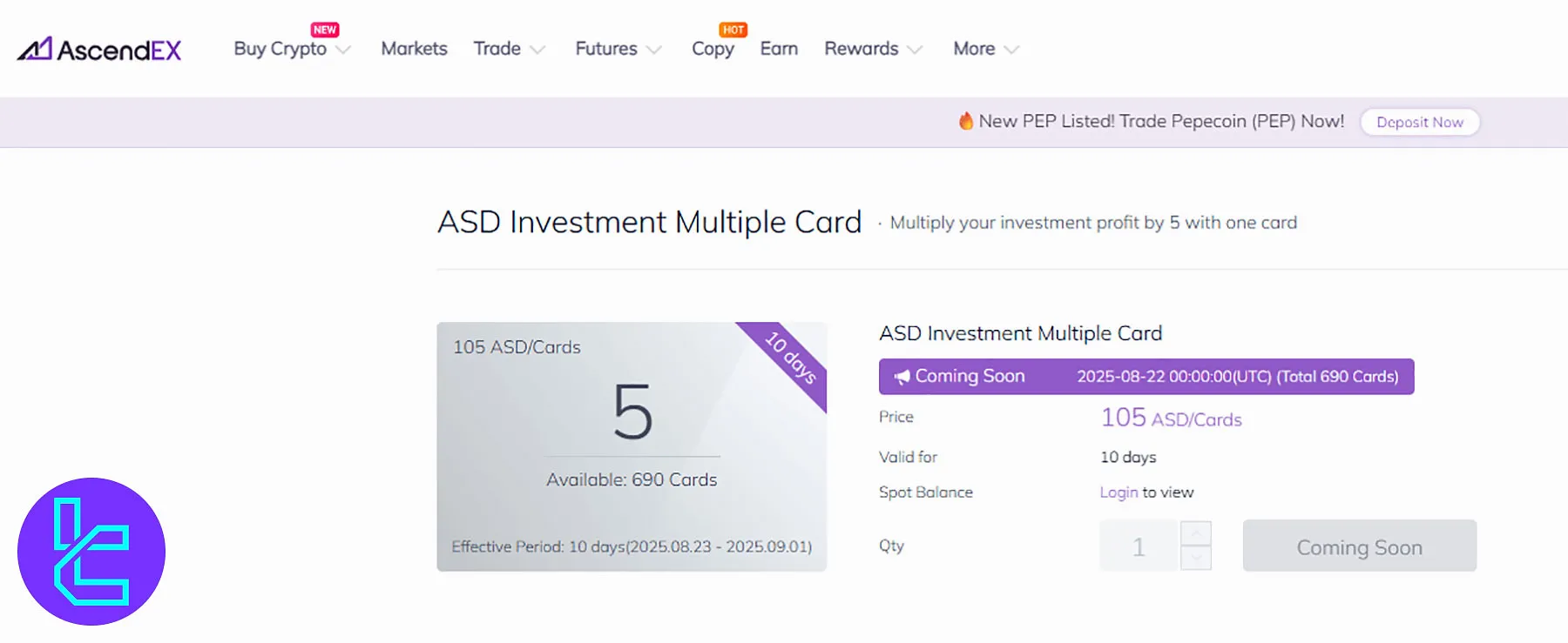 AscendEX ASD Investment Multiple Card