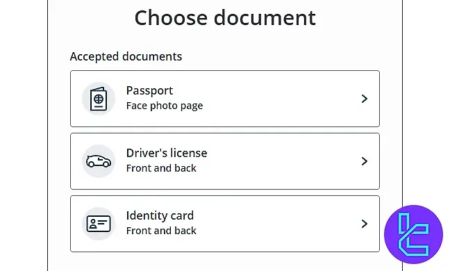 Deriv ID document selection