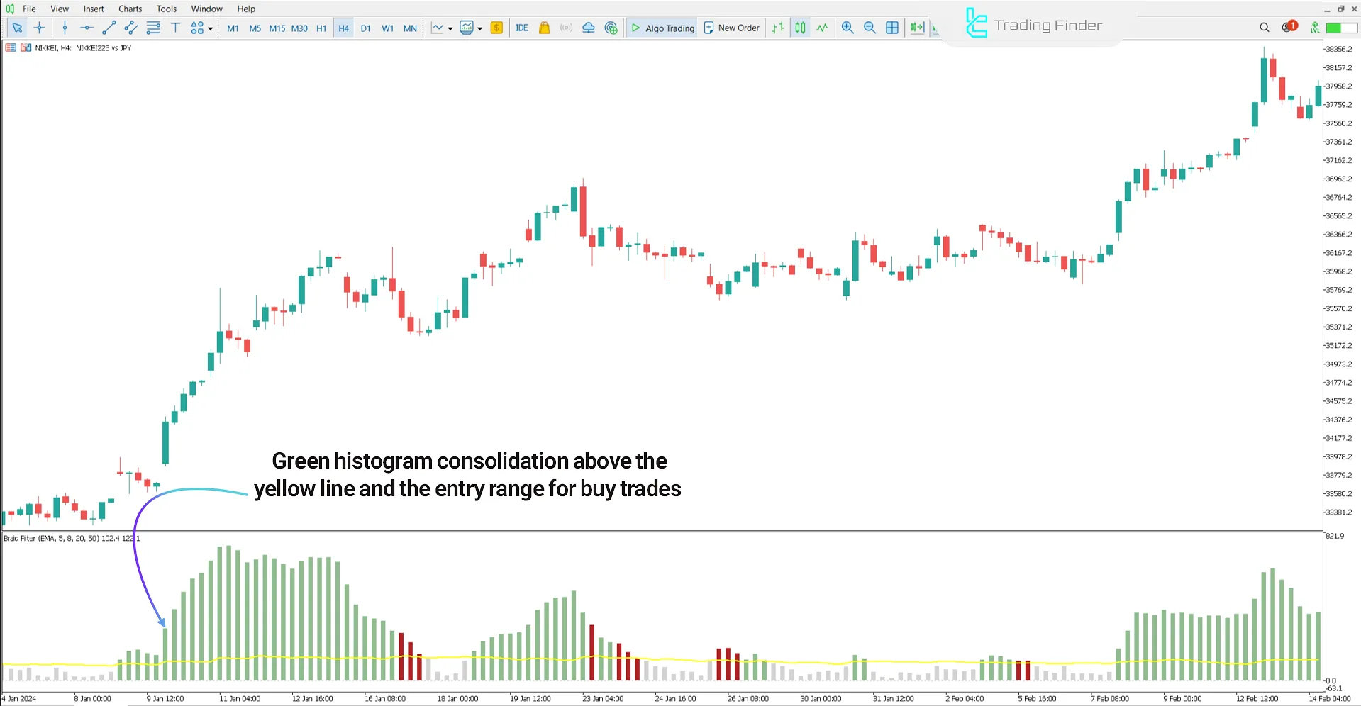 Braid Filter Indicator for MetaTrader 5 – Free Download [TradingFinder] 1