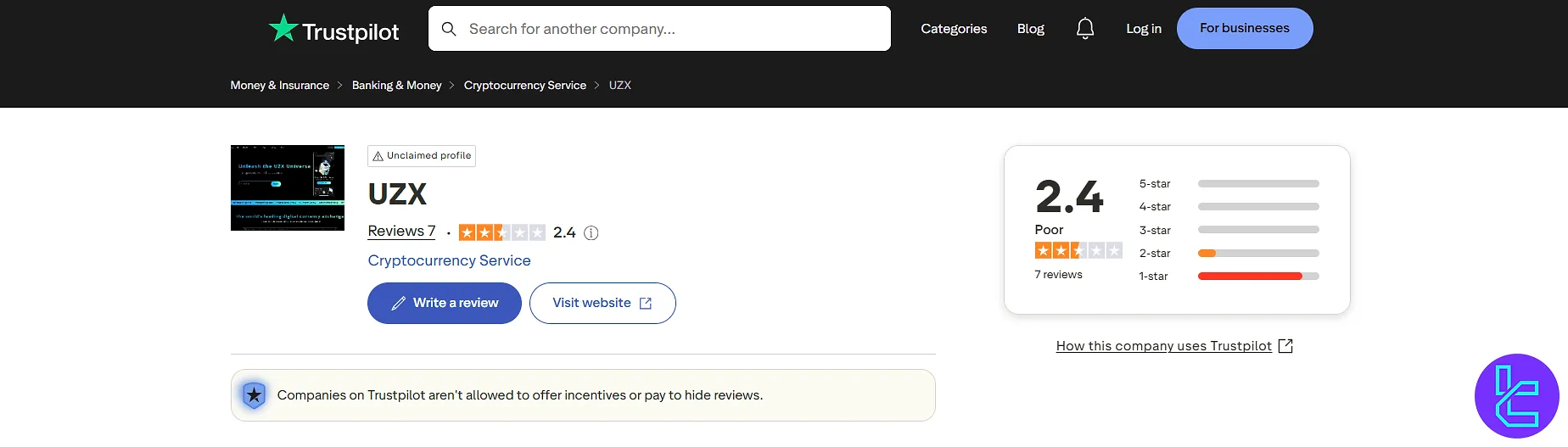 UZX Trustpilot