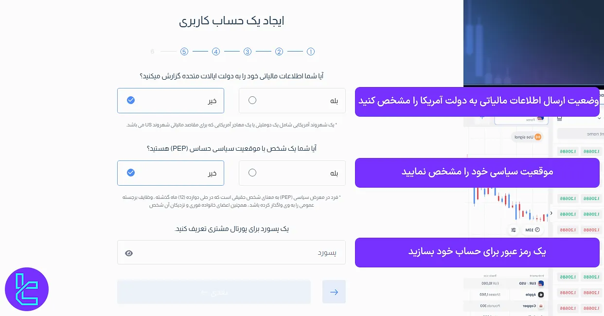 فرم پرسش سیاسی در افتتاح حساب HYCM