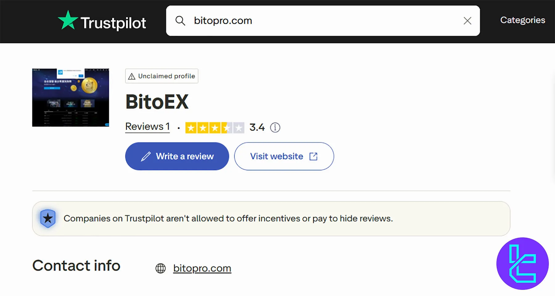 BitoPro Trustpilot