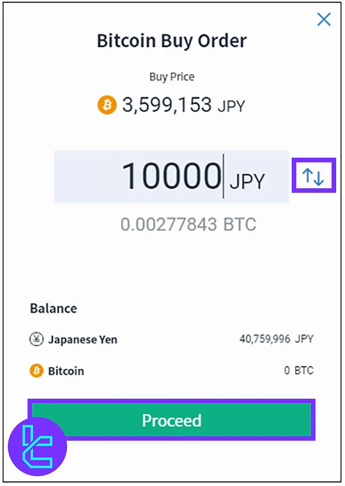BitFlyer Buy/Sell Tab