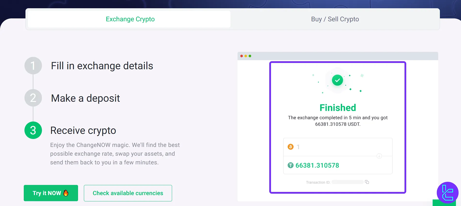 ChangeNow crypto traded