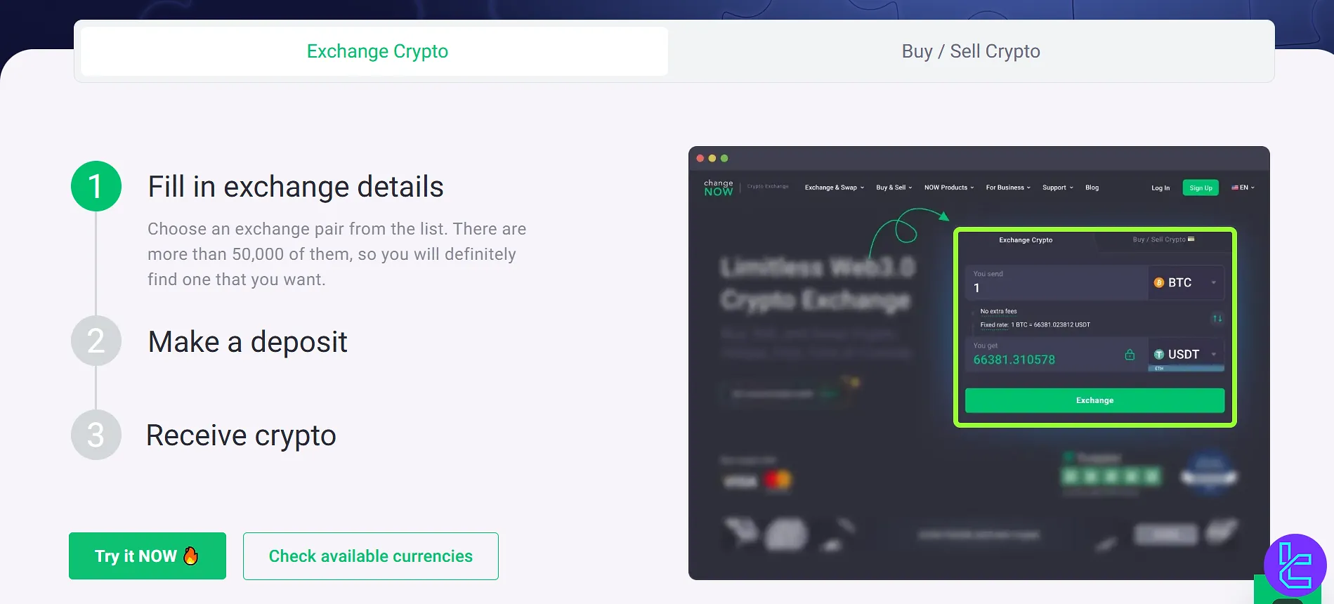 Trading tutorial on ChangeNow