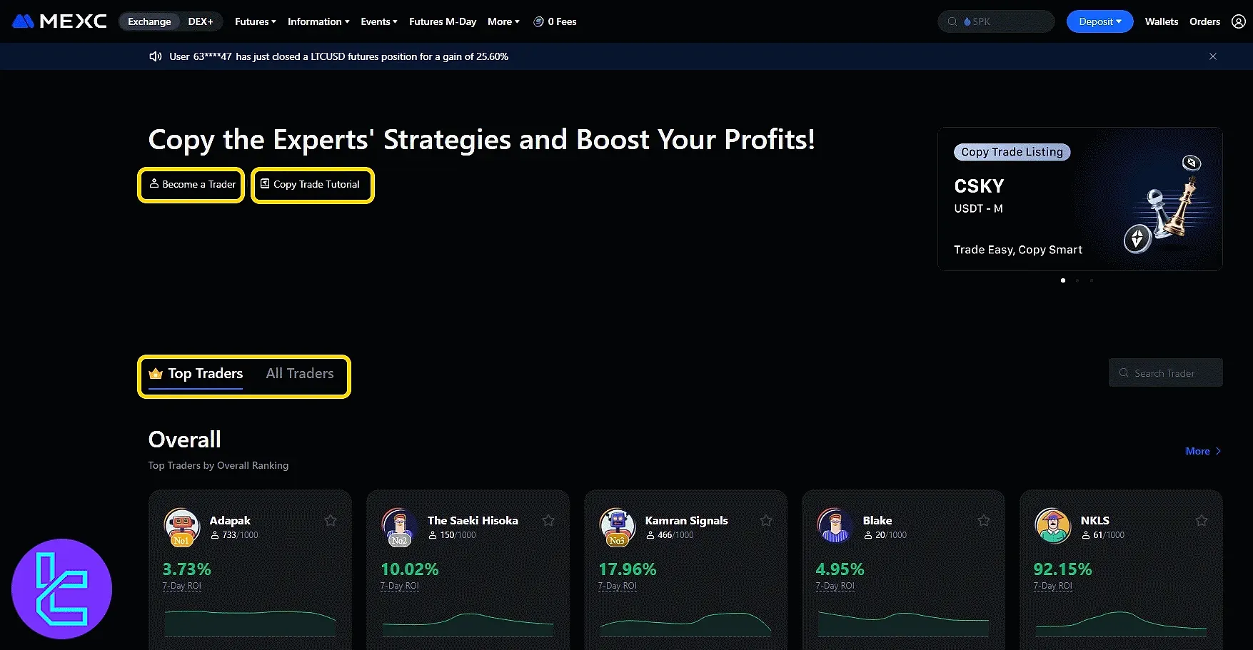 MEXC Copy Trading Dashboard