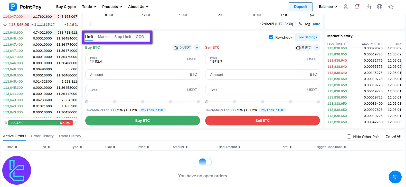 PointPay order types