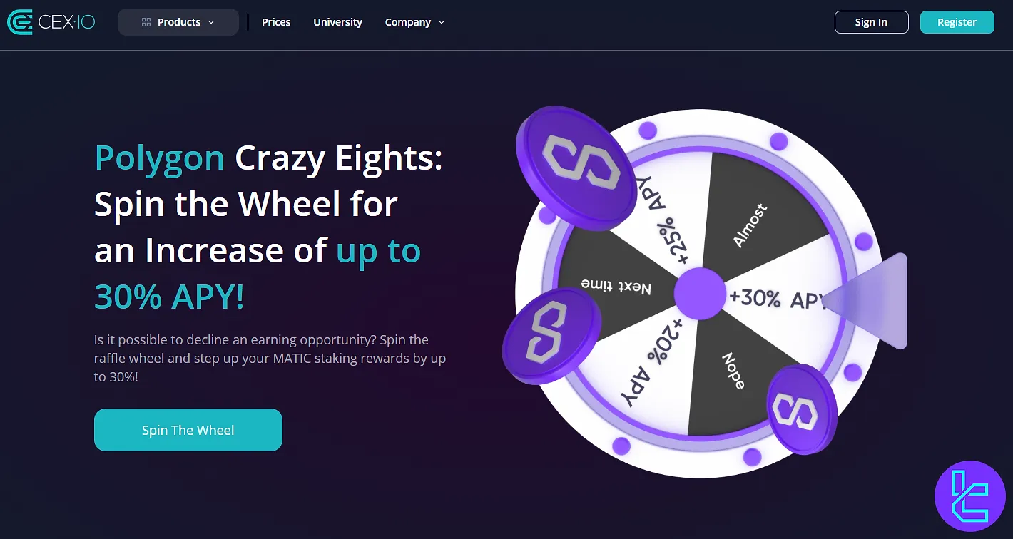 CEX.IO Polygon Crazy Eights MATIC staking promo