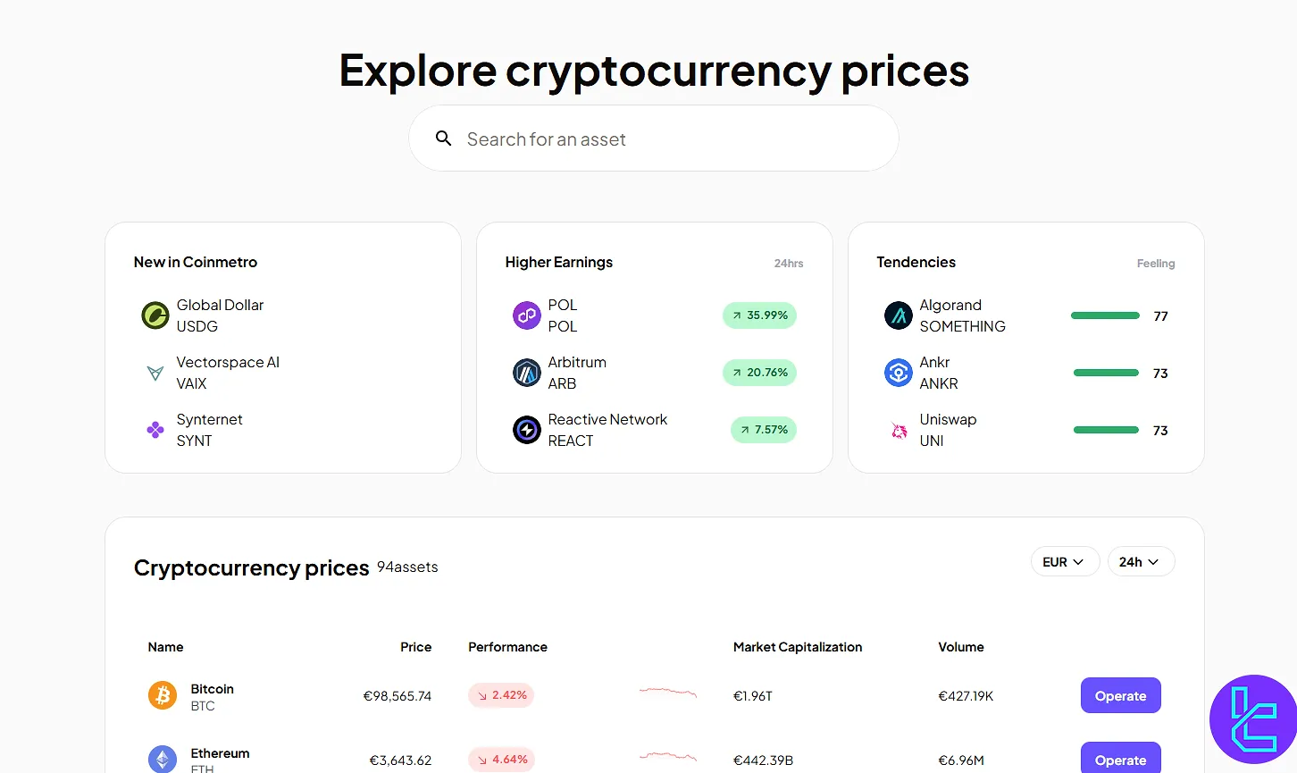 List of cryptocurrencies available on Coinmetro exchange