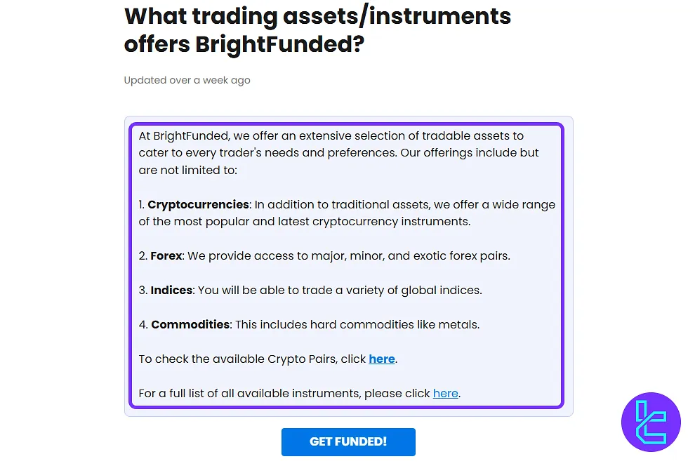 BrightFunded instruments