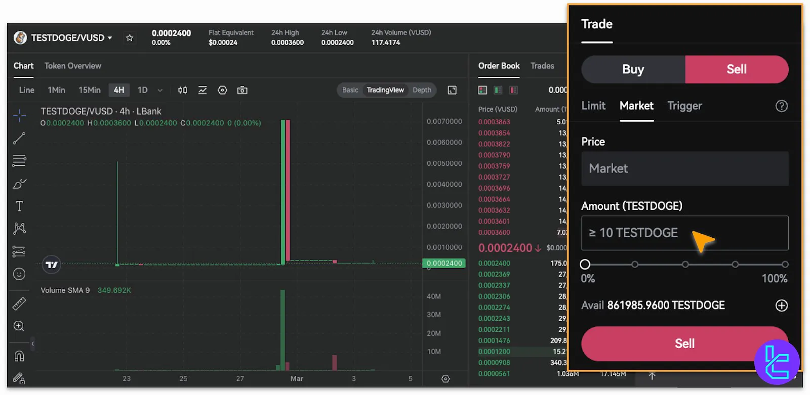 LBank crypto sell