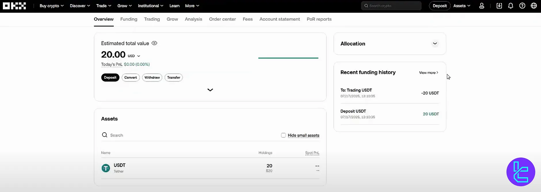 OKX dashboard