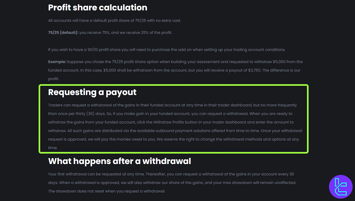 Nordic Funder payout conditions