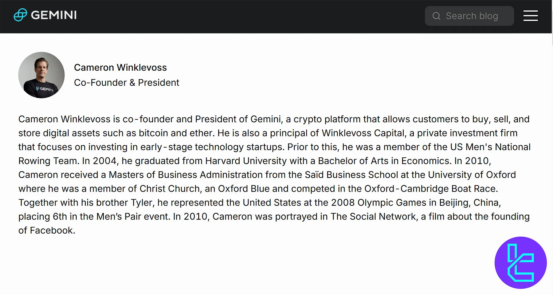 Gemini Exchange CEO