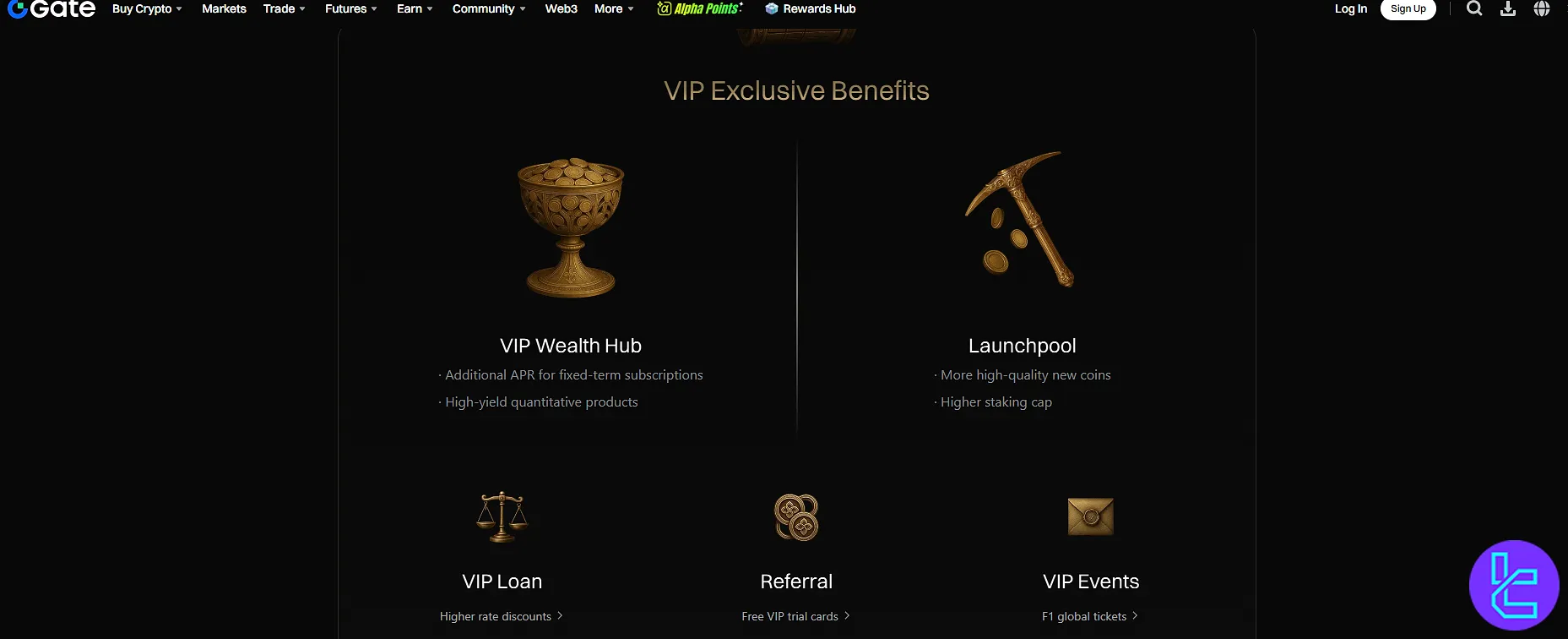 VIP program benefits on Gate exchange