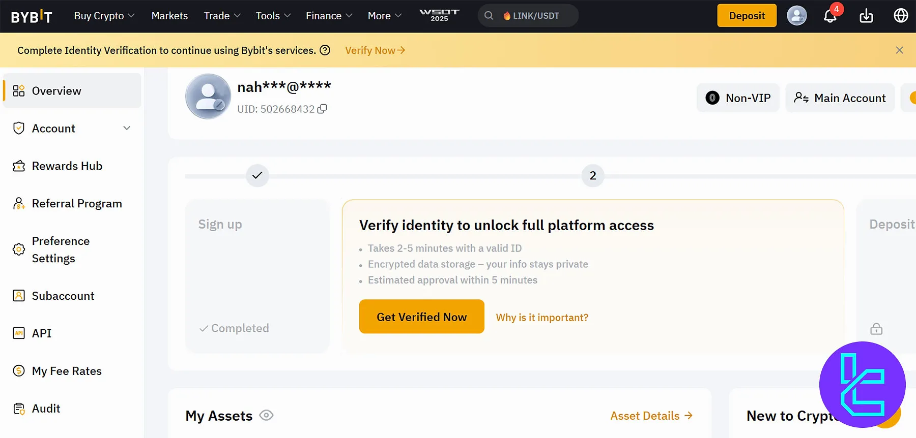Bybit account overview