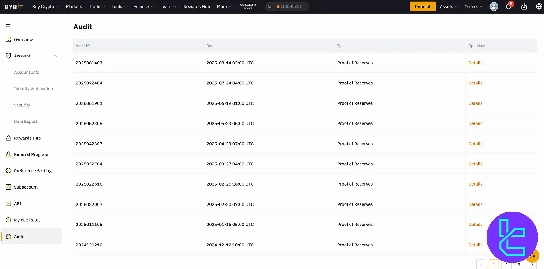 Bybit proof of reserves