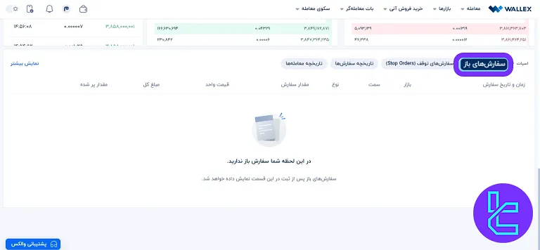 مدیریت سفارشها در والکس