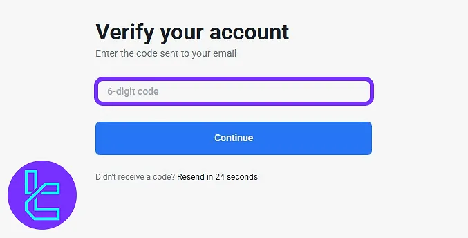 YouHodler email verification screen in the sign-up process