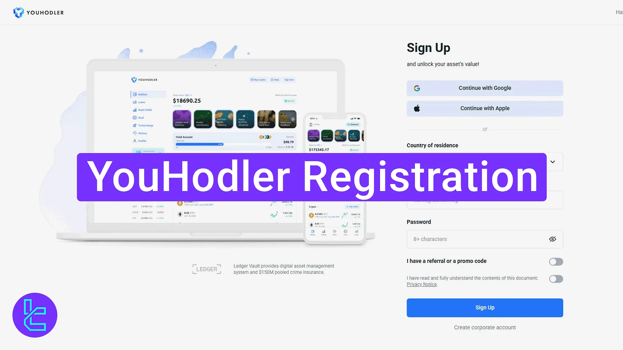 YouHodler Registration 2025 [3-Step Account Setup]