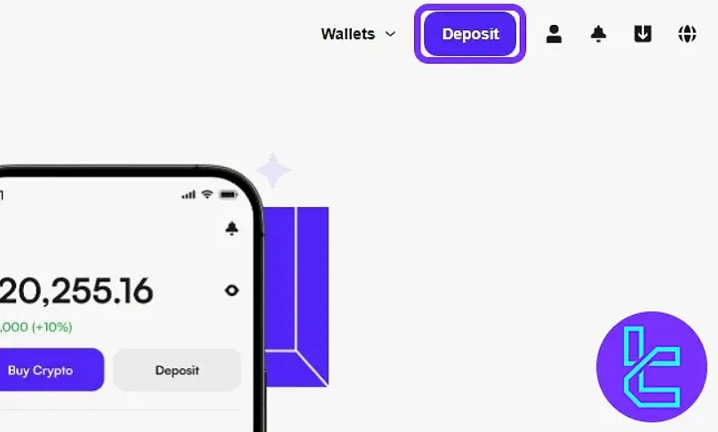 CoinW deposit button