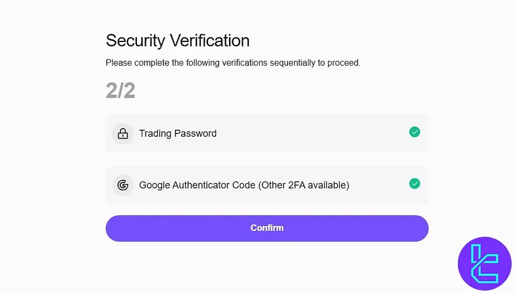CoinW withdraw confirmation